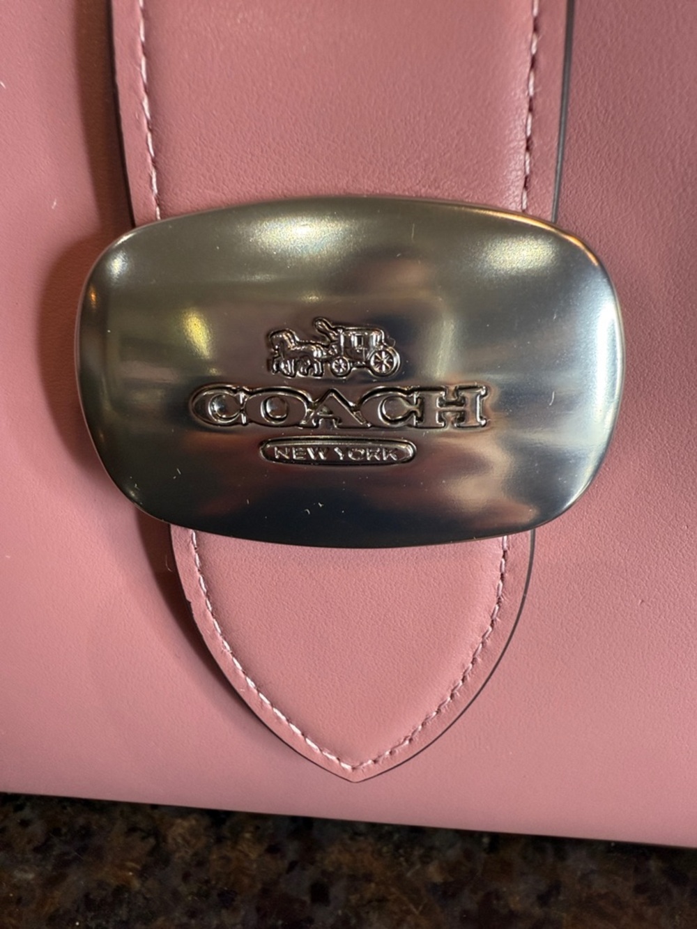 Coach Eliza Rose Pink Leather Shoulder Bag with Silver-Tone Clasp - Picture 4 of 15
